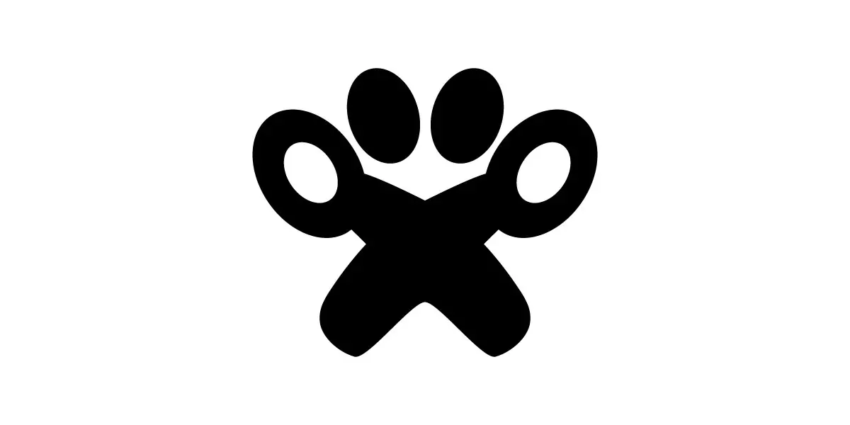 Scissors Pet Grooming Animal Face Logo Template