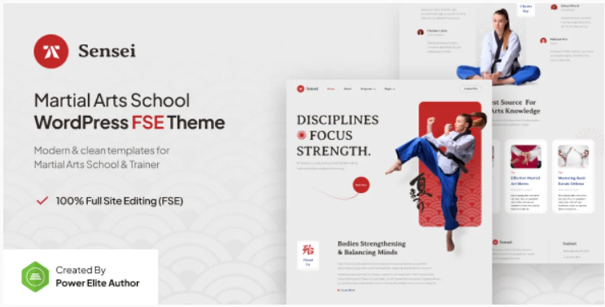 Sensei - Martial Arts Club & Trainer FSE WordPress Theme
