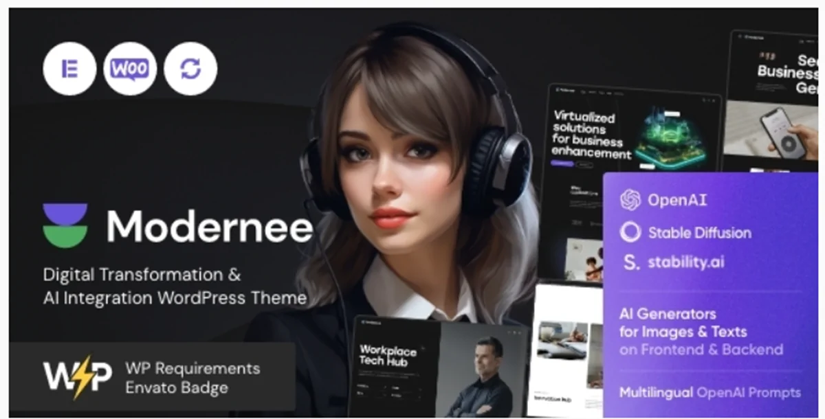 Modernee v1.6 - AI Company & Digital Agency WordPress Theme