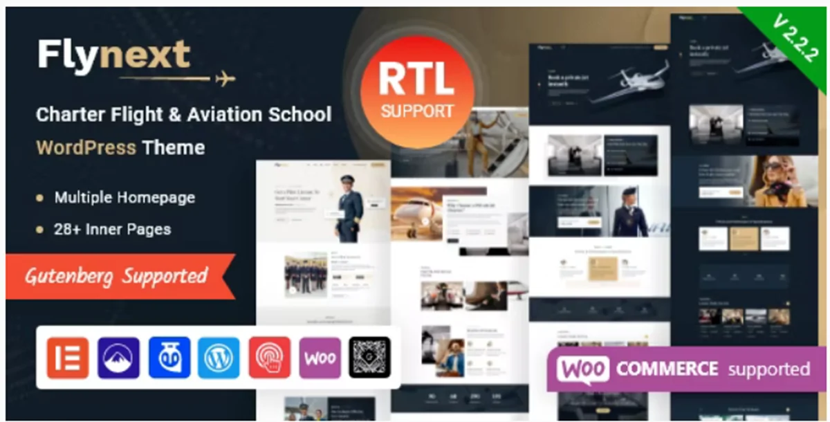 Flynext v2.2.7 - Multipurpose Aviation WordPress Theme + RTL