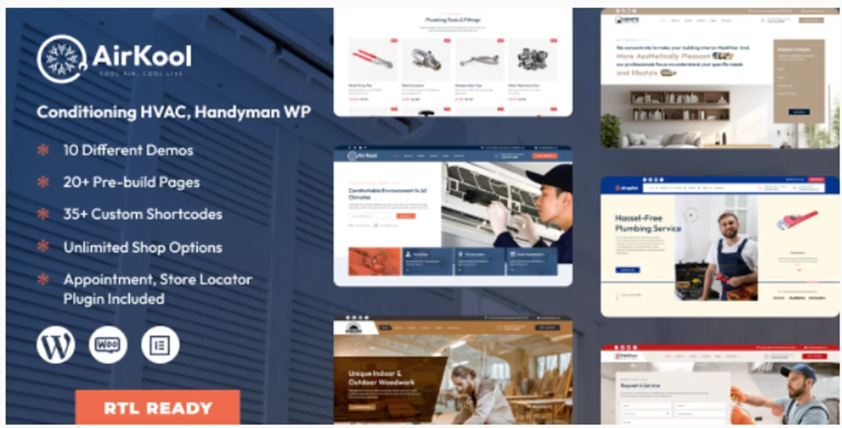 Air Kool v1.1.0 - Conditioning HVAC, Handyman WordPress