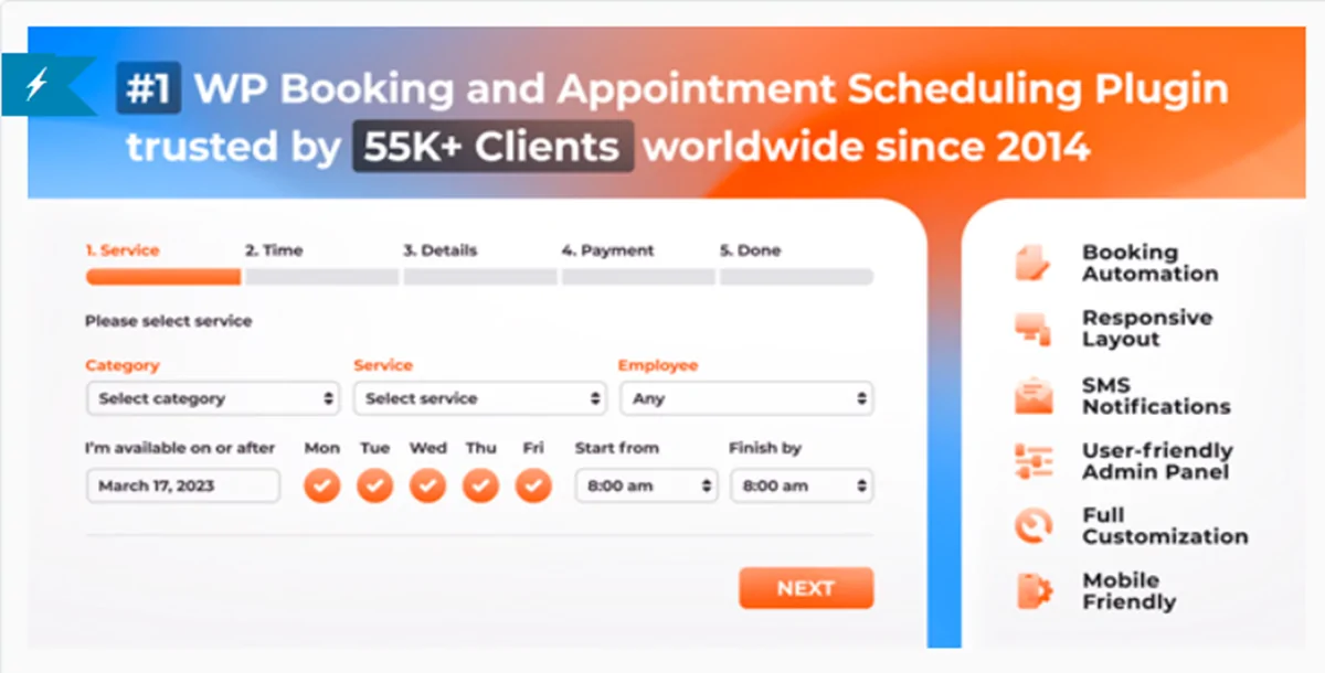 Bookly PRO – Appointment Booking and Scheduling Software System