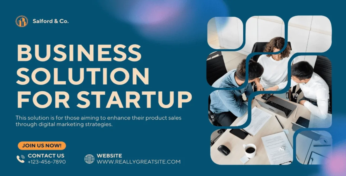 Blue and Cream Gradient Business Marketing Video