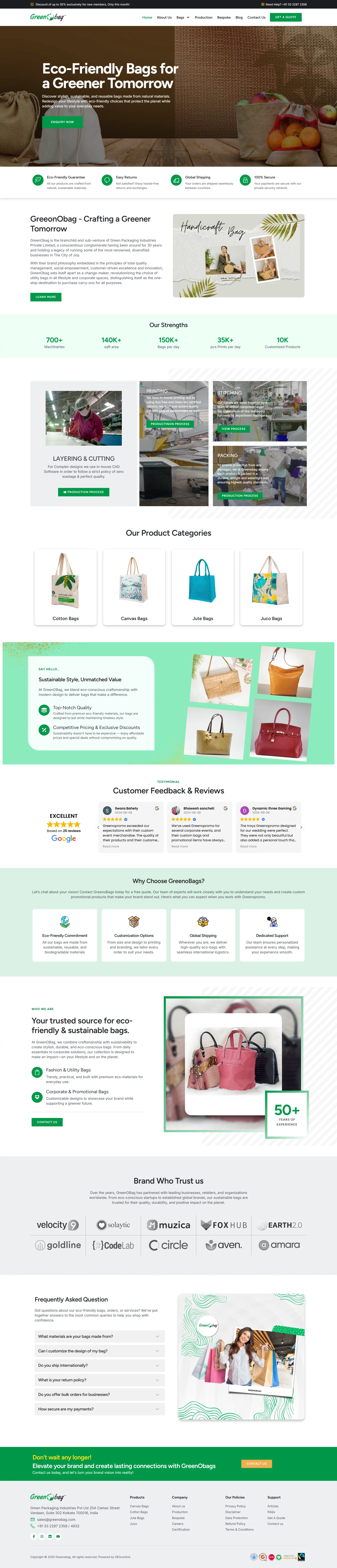 Corporate Gifting & Jute Bags WordPress Website Template | Elementor | Eco-Friendly Business Site