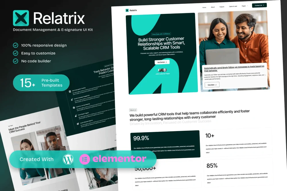 Relatrix – Customer Relationship Management Elementor Template Kit