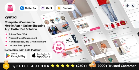 Zyntra - Complete eCommerce Mobile App - Online Shopping App - eCommerce Store App Flutter Solution