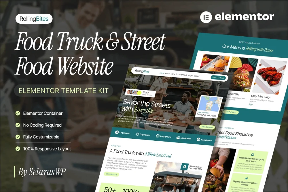 RollingBites – Food Truck & Street Food Elementor Template Kit