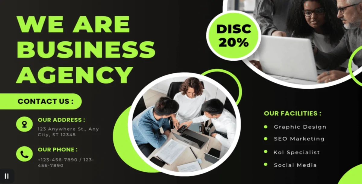 Black Green Modern Bold Business Agency Video