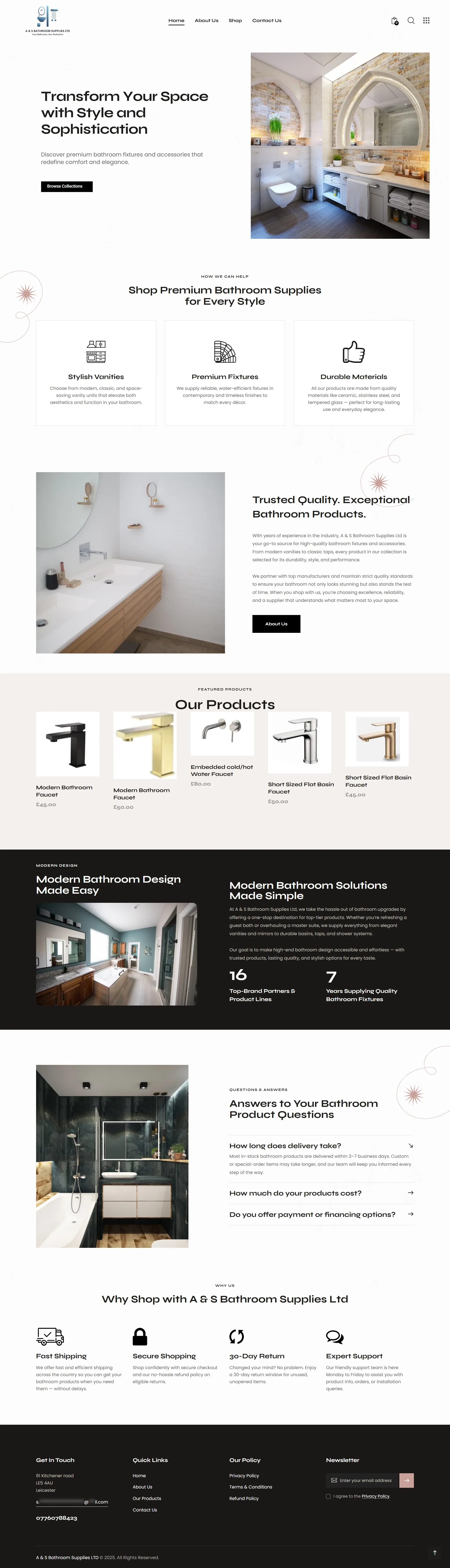 Modern Bathroom Supplies WordPress Website – Elementor Ready, Responsive & SEO Optimized