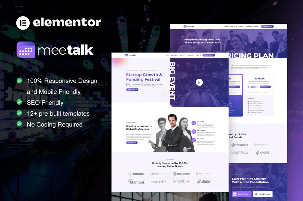 Meetalk – Event & Conference Elementor Template Kit