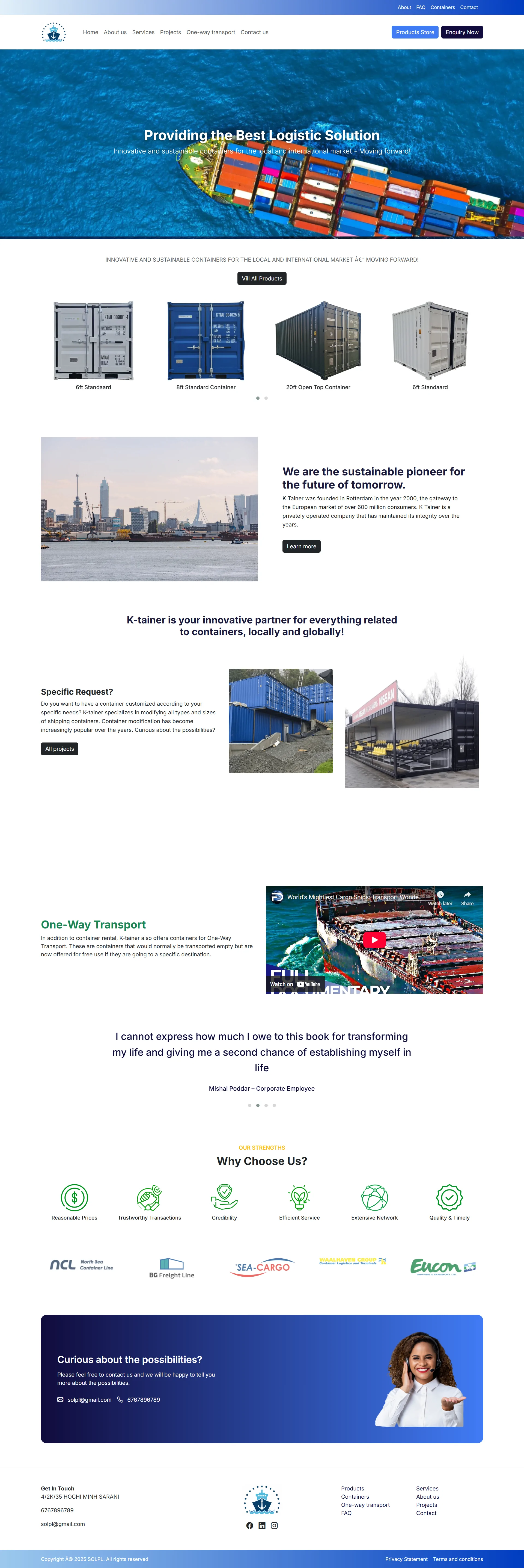 Dynamic Shipping & Logistics Website Template | HTML, PHP, MySQL | Bootstrap | Fully Functional