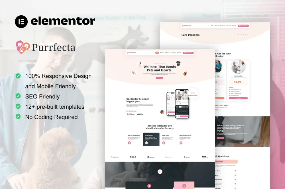 Purrfecta – Veterinary & Pet Care Elementor Template Kit