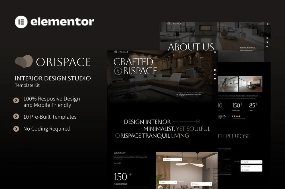 Orispace – Interior Design Studio Elementor Template Kit