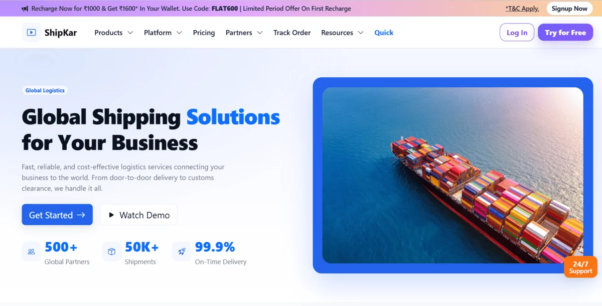 Courier Company Landing Page Template | HTML, CSS, Bootstrap | Responsive & SEO Friendly